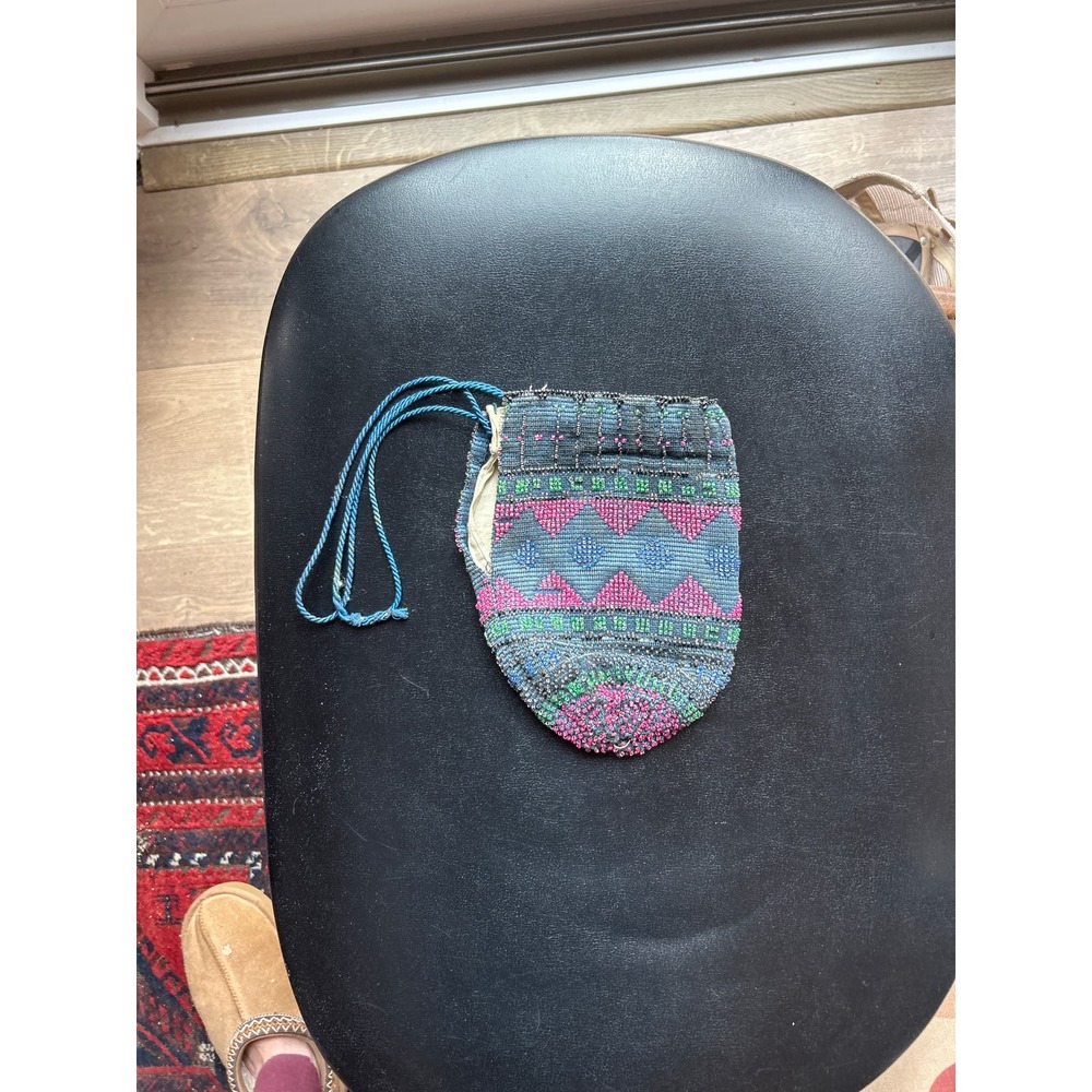 Antique Glass Beaded Purse Edwardian or 1920's